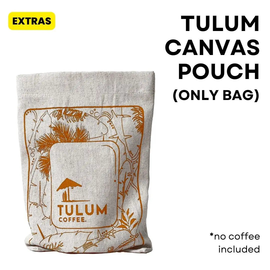 Close-up shot of Tulum Canvas Cloth bag in different colour , perfect for  storing coffee equipment, filter papers with a focus on simplicity.