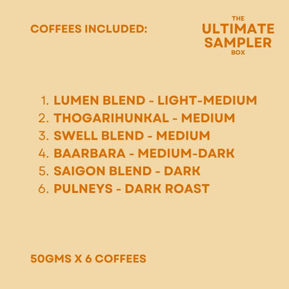 The Ultimate Sampler Box - 6 Coffees | 50gms each