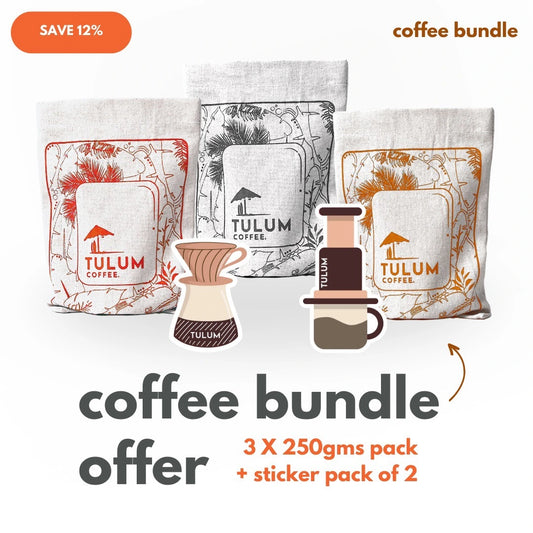 The OG Coffee Bundler | 250gms X 3 coffee + 2 Coffee stickers